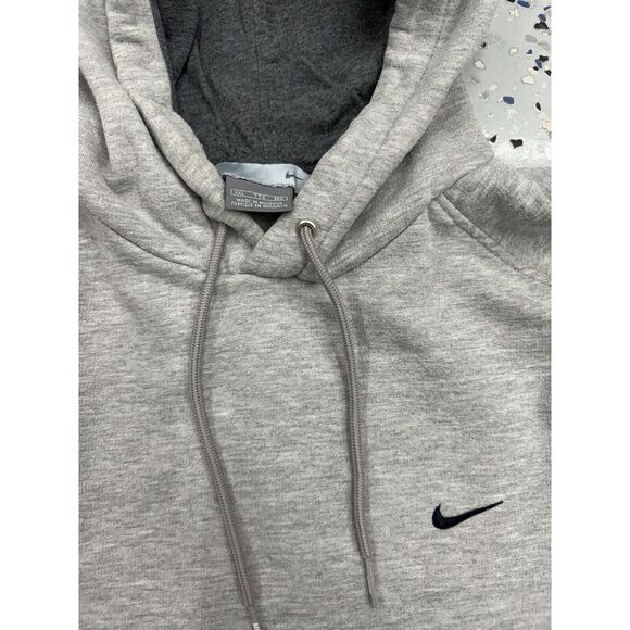 Vintage 90s Y2K Nike Side Swoosh Rare Hoodie Checkmark Gray Used 2XL - Picture 2 of 2